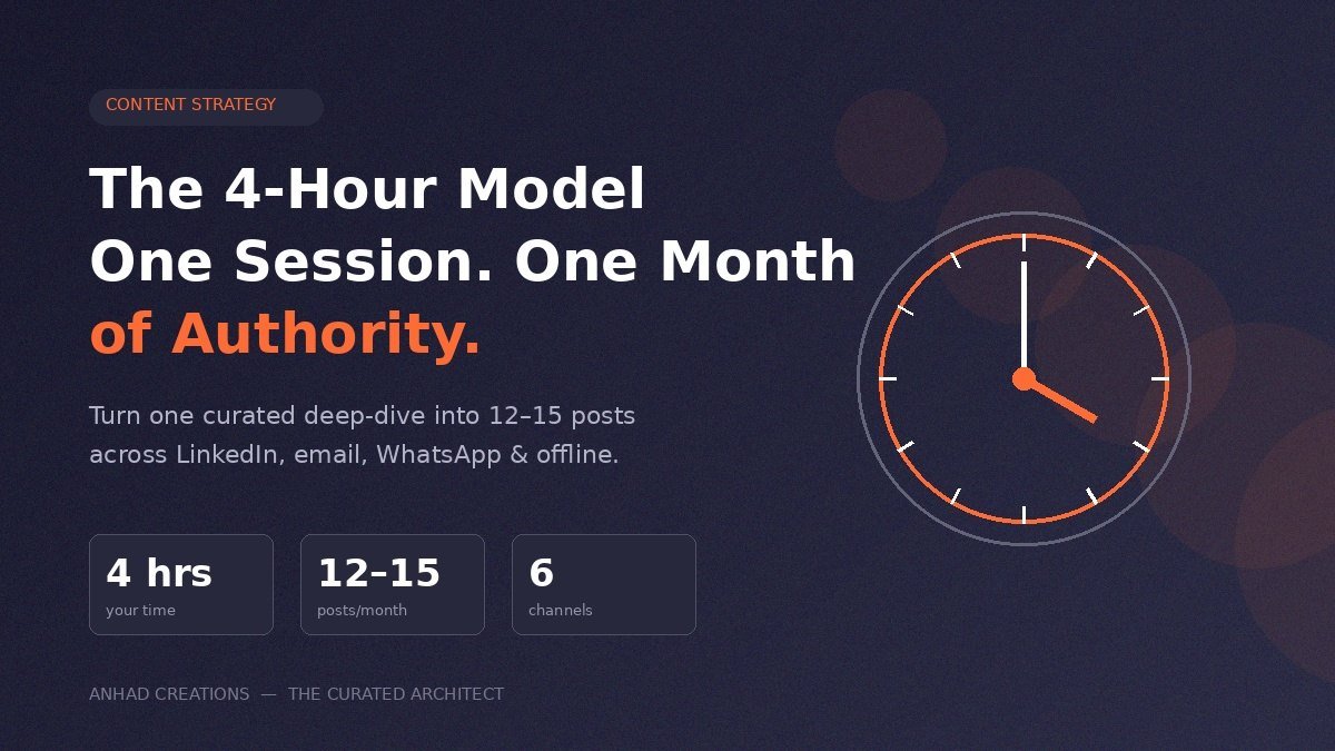 The Anhad Creations 4-Hour Model: One Session, One Month of Authority